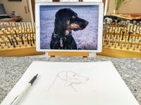 Entwurf des Leder Hunde Portraits
